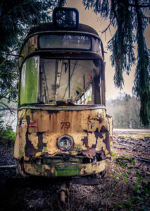 abandoned tram abandoned tram